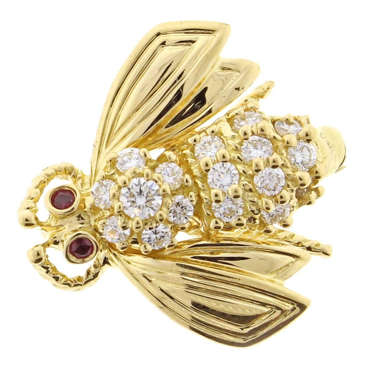 Tiffany & Co. Diamond Gold Bee Brooch