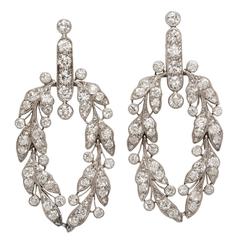 Edwardian Diamond Platinum Earrings