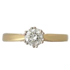 0.56Ct Diamond and 18k Yellow Gold Solitaire Ring - Vintage 1994 10