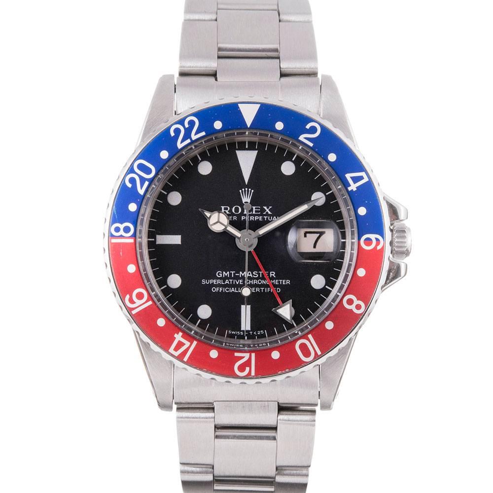 Rolex Stainless Steel MK1 GMT Wristwatch Ref 1675