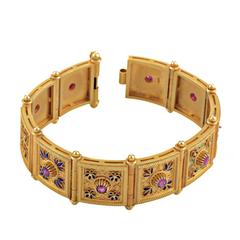 Enamel Ruby Gold Bracelet