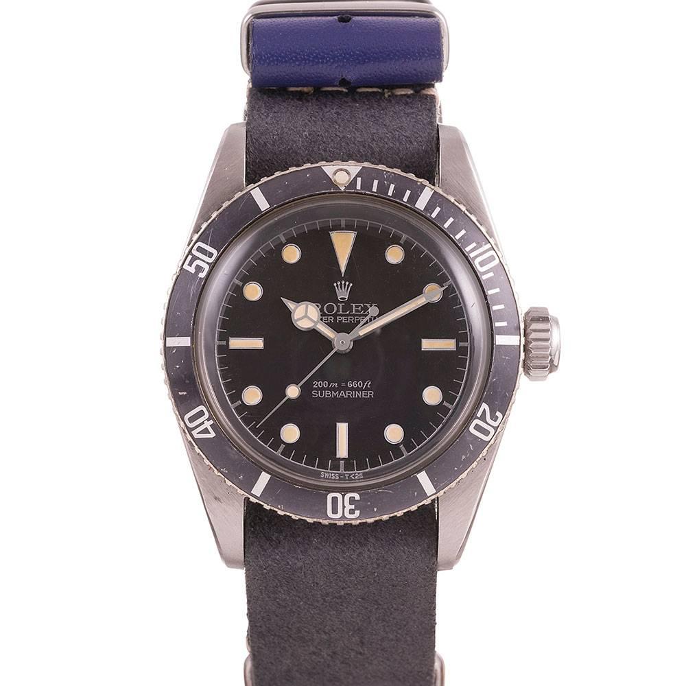 Rolex Stainless Steel Big Crown T Swiss 25 Submariner Wristwatch Ref 5510