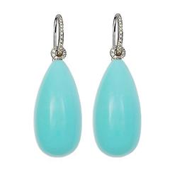 Colleen B. Rosenblat Turquoise Diamond Gold Earrings 2