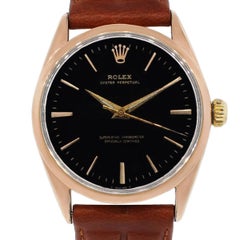 Rolex Rose Gold Shell Oyster Perpetual Wristwatch