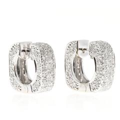 Pave Diamond Gold Huggie Hoop Earrings