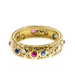 Alex Sepkus Sapphire Ruby Diamond Gold Eternity Band Ring