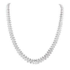 Vintage Oscar Heyman Oval and Round Brilliant Cut Diamond Necklace