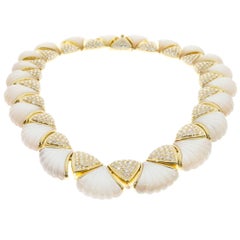 Collar de oro nacarado con diamantes Gemlok