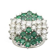 Emerald Diamond Gold Dress Ring