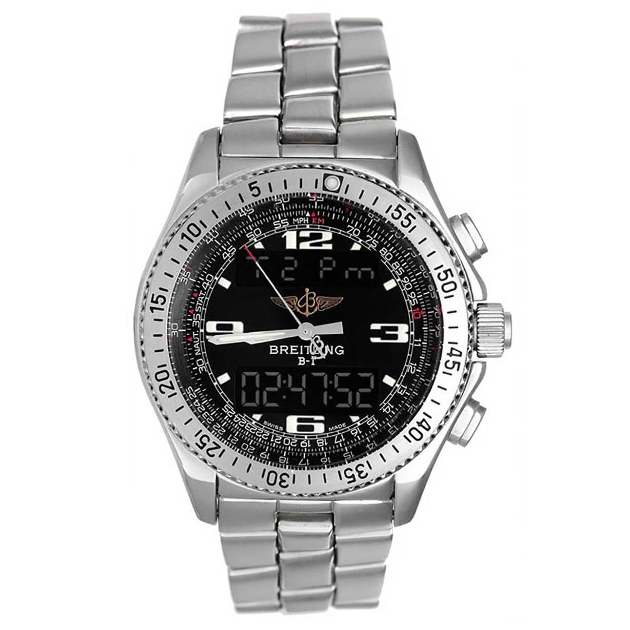 Breitling Stainless Steel Professional B-1 Countdown Timer Quartz Wristwatch
