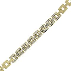 Princess Cut Diamond Gold Link Bracelet 12