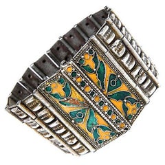 Chinese Enamel Silver Cuff Bracelet 1