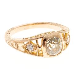 Peter Suchy Old Mine Diamond Cut Rose Gold Engagement Ring 10