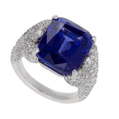 Henry Dunay Late-20th Century Tanzanite, Diamond and Gold Ring