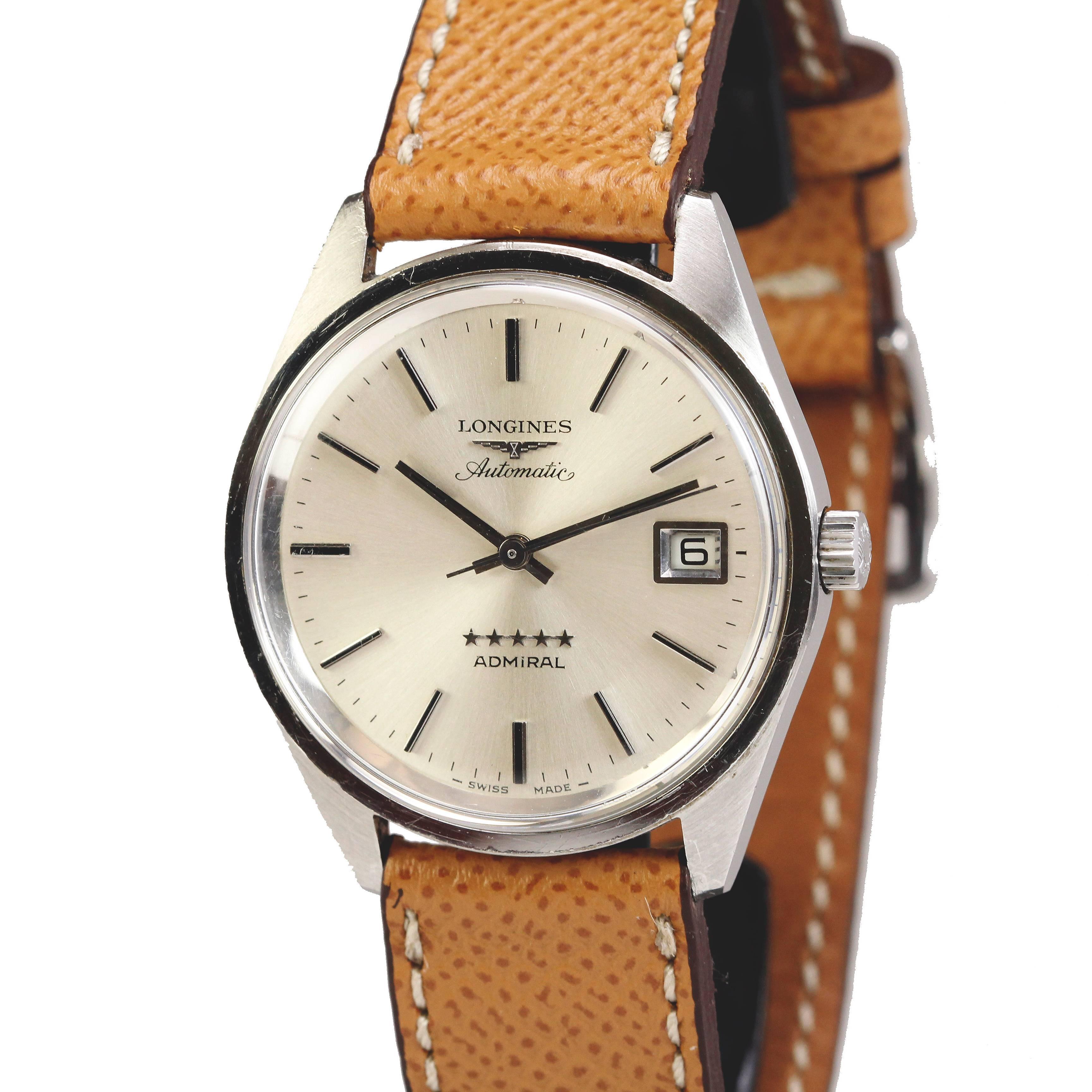 Longines Stainless Steel Admiral 5 Star Calendar Wristwatch Ref 8336/3