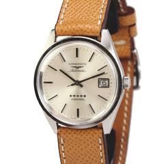 Vintage Longines Stainless Steel Admiral 5 Star Calendar Wristwatch Ref 8336/3