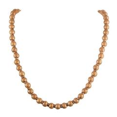 Etruscan Revival Granulated Golden Bead Necklace