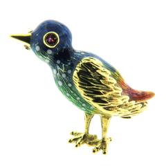 Enamel Gold Bird Pin 8