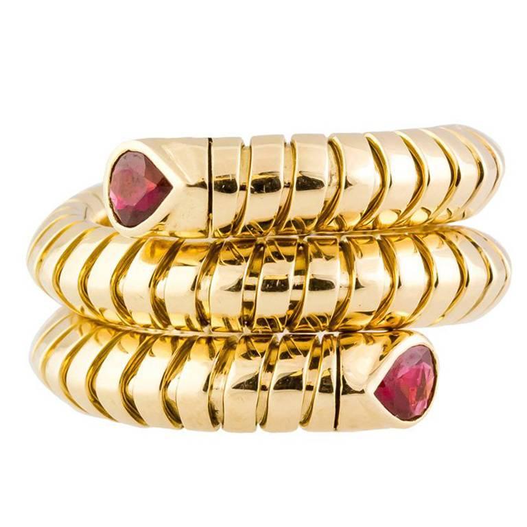 Marina B. Ruby and Gold Flexible Coil Ring