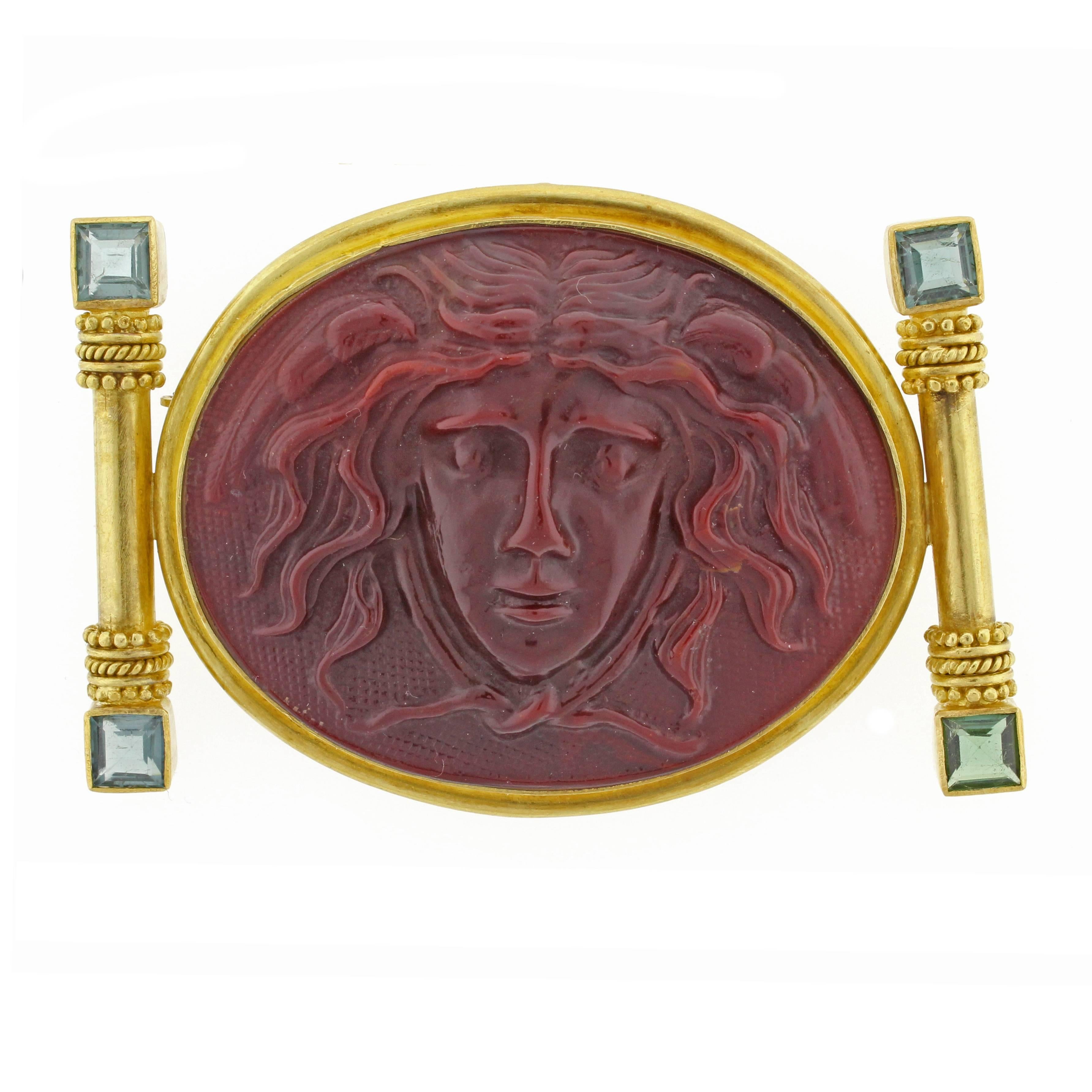 Elizabeth Locke Medusa Cameo Brooch