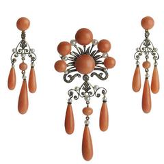 French Coral Pearl Onyx Diamond Gold Suite 8