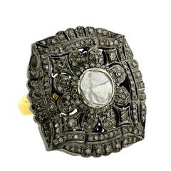 Rose Cut Diamond Floral Design Ring 2