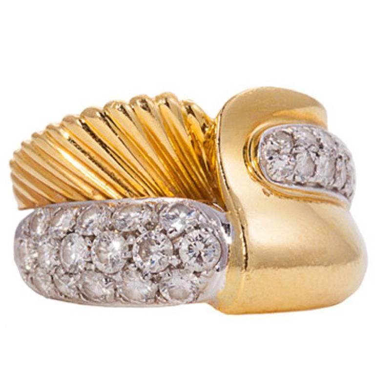 Damiani Diamond Gold Ring For Sale