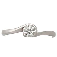 0.37 Carat Diamond and 18k White Gold Solitaire Ring 12