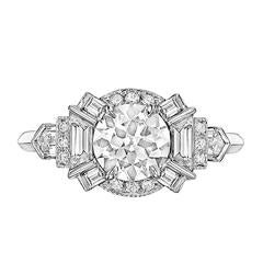 Raymond C. Yard ​1.03 Carat Round Brilliant Diamond Platinum Engagement Ring