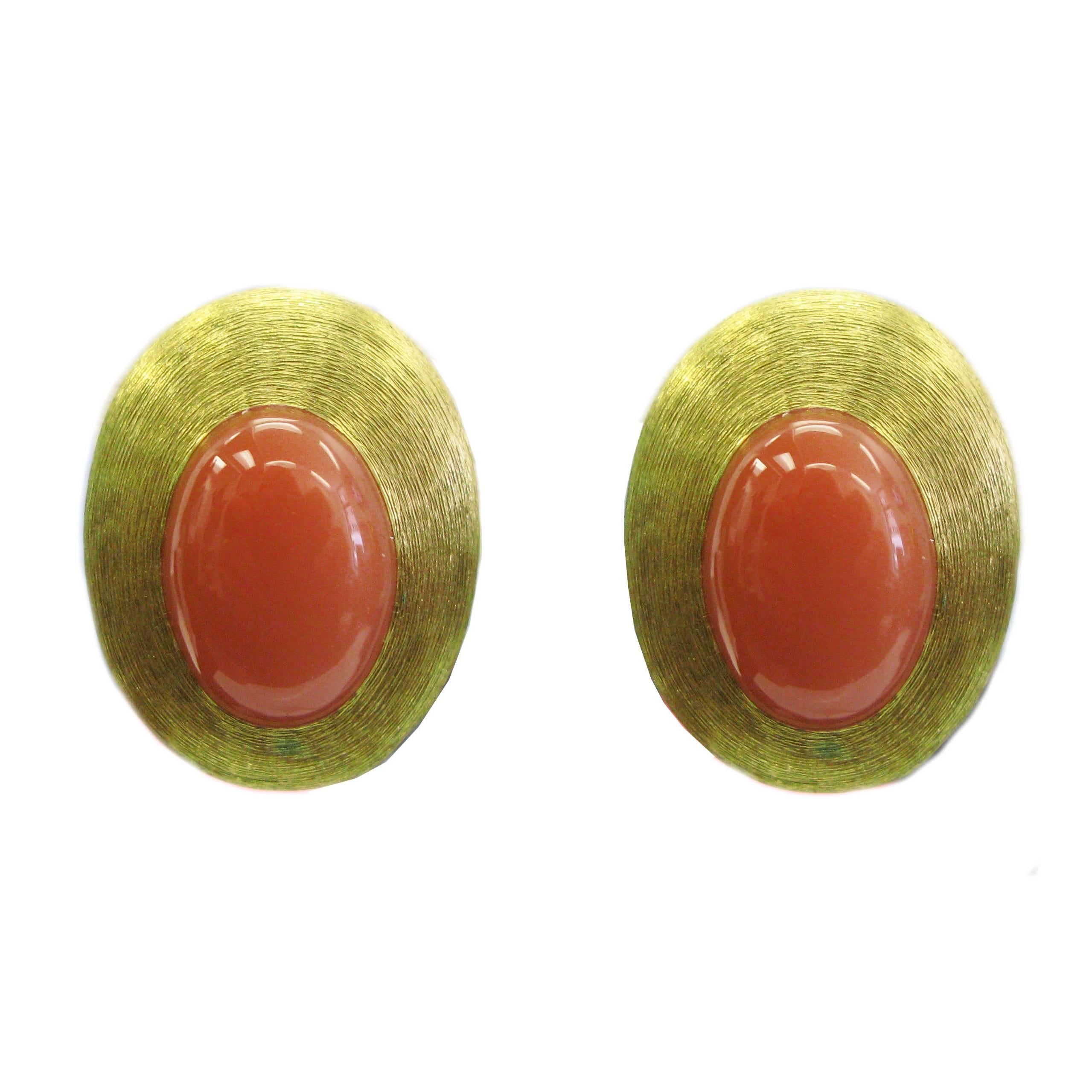 Henry Dunay Moonstone Gold Ear Clips