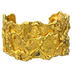 Jean Mahie Charming Gold Monster Cuff Bracelet