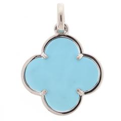 Van Cleef & Arpels Vintage Alhambra Turquoise Gold Pendant