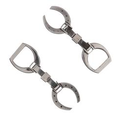 Retro Sterling Silver French Horseshoe and Stirrup Cufflinks
