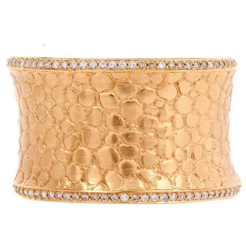 Gert Helmuth Splendor Collection Diamond Gold Cuff Bracelet