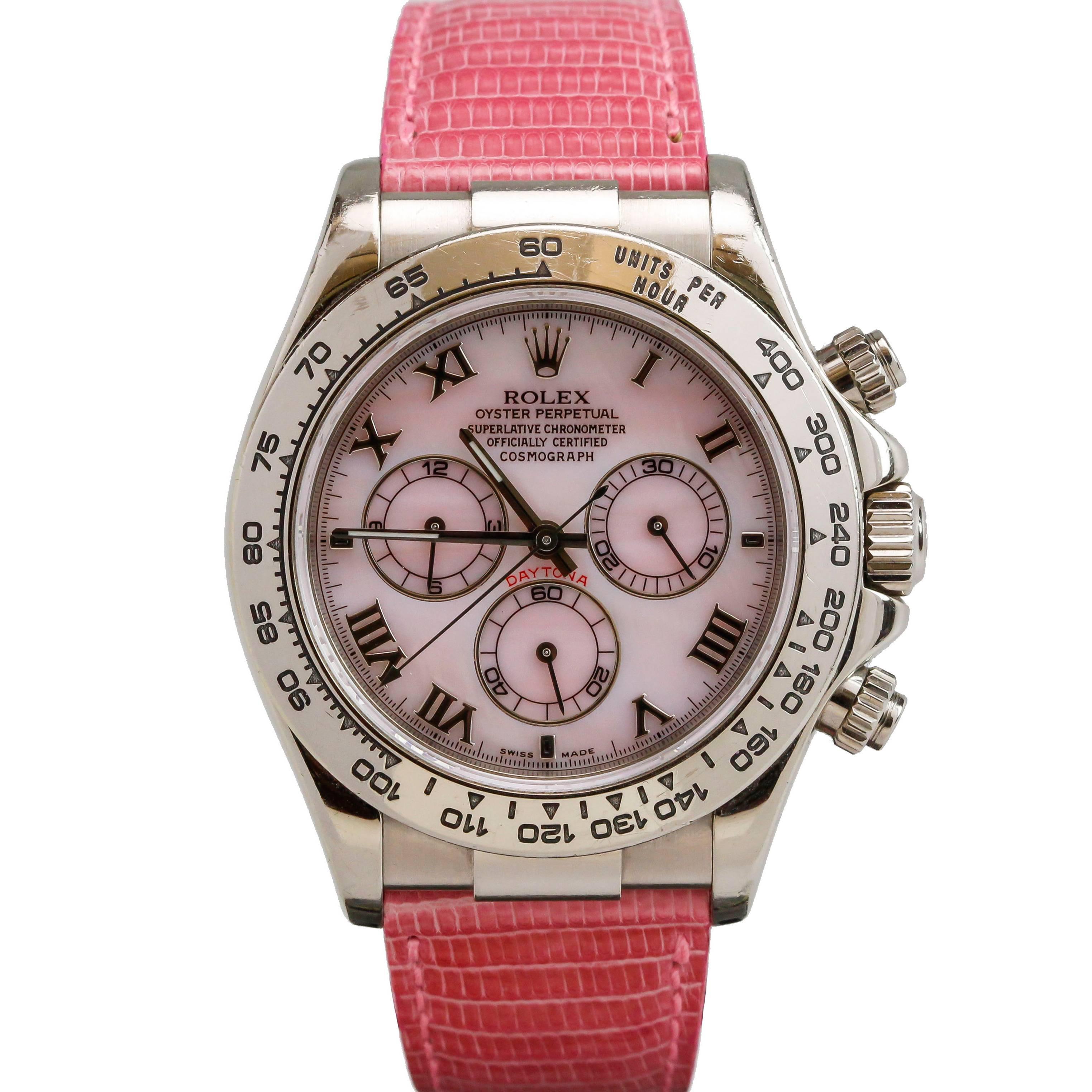 Rolex White Gold Cosmograph Daytona "Beach Edition" Wristwatch Ref 116519 