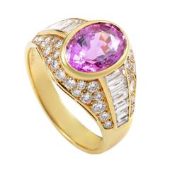 Bulgari Ceylon Pink Sapphire Diamond Gold Ring