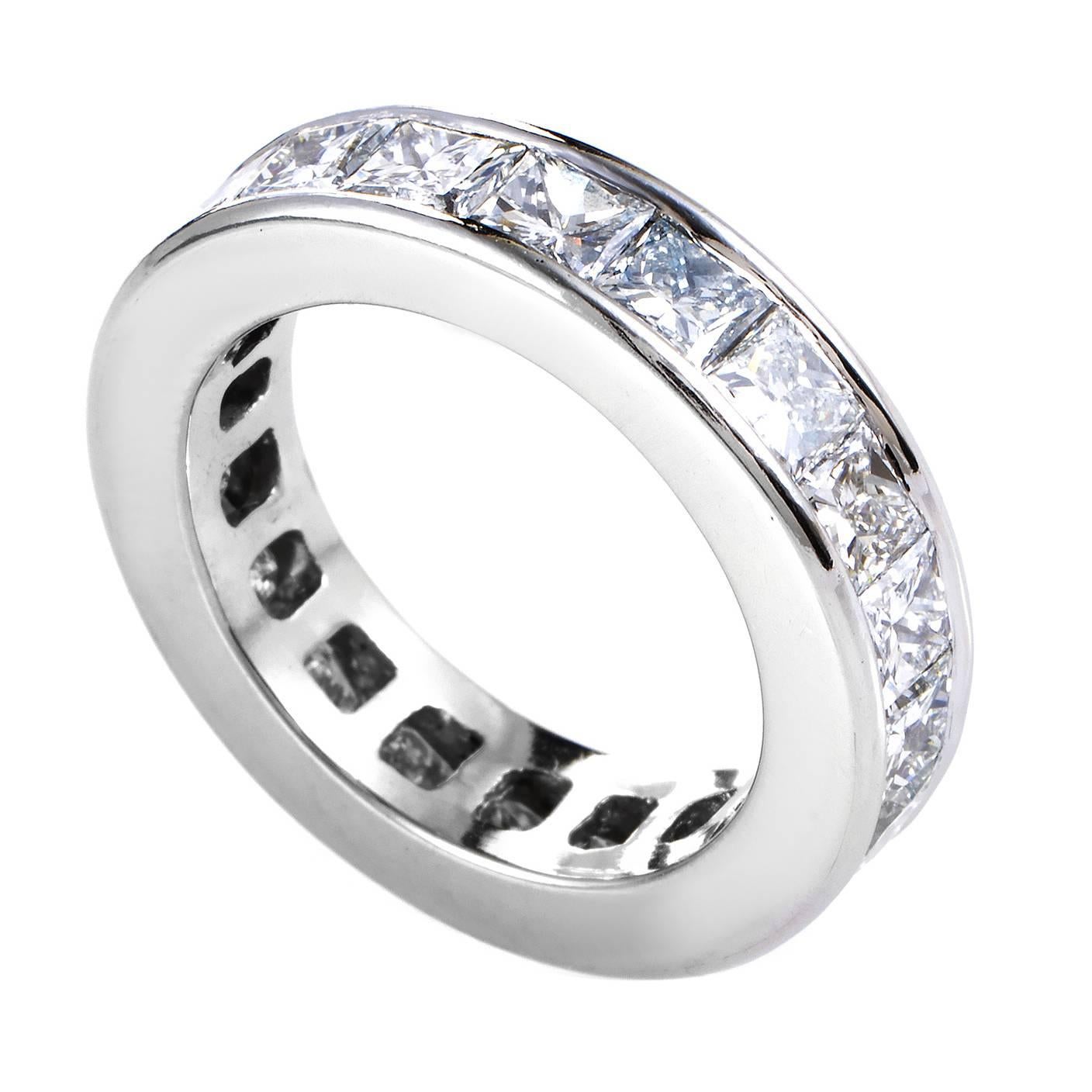 Invisibly Set Diamond Platinum Eternity Band Ring