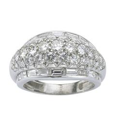 1940s Diamond Platinum Band Ring 12