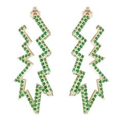 Sabine Getty Green Topaz Ziggy Deflated Hoop Earrings 9