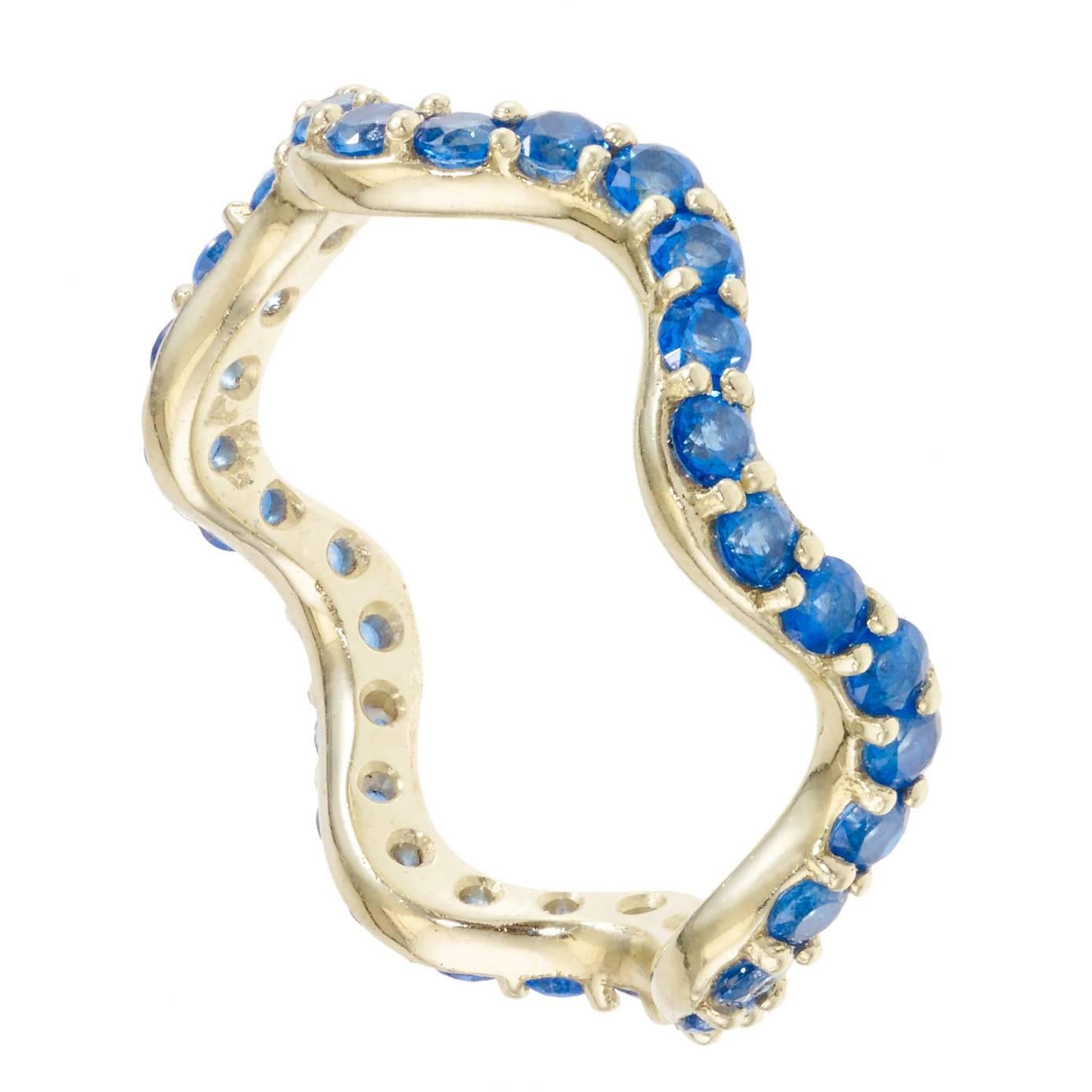 Sabine Getty Blue Topaz Wiggly Band Ring For Sale