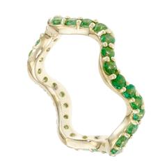 Sabine Getty Green Topaz Gold Wiggly Band Ring 6