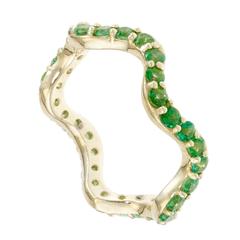 Sabine Getty Green Topaz Gold Wiggly Band Ring