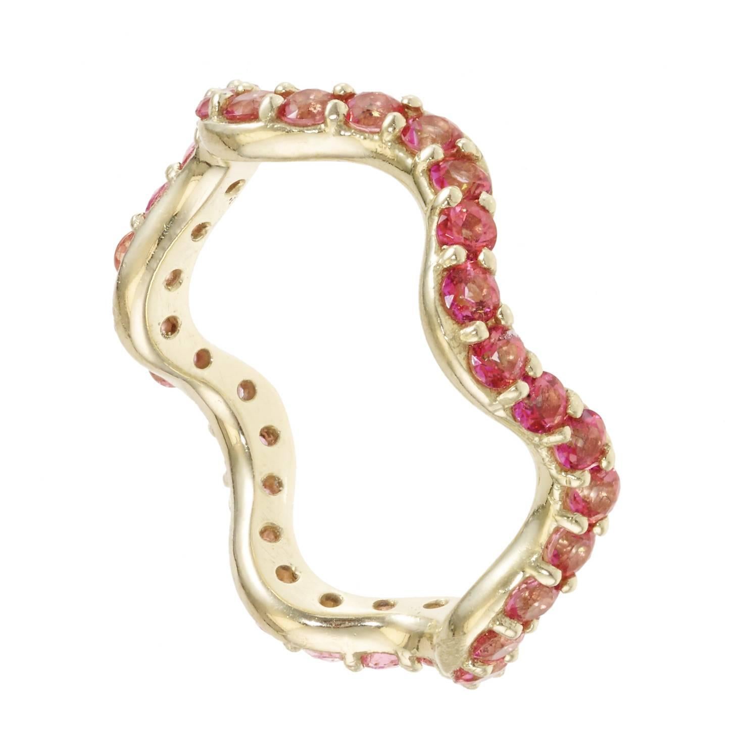 Sabine Getty Pink Topaz Wiggly Band Ring For Sale