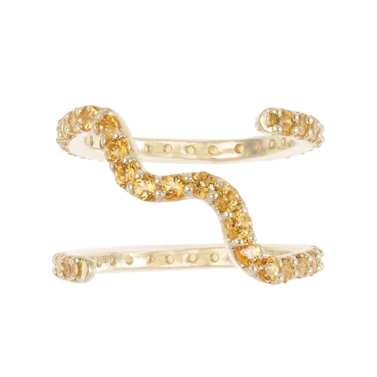 Sabine Getty Yellow Topaz Wiggly Band Ring For Sale