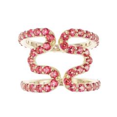 Sabine Getty Pink Topaz Wiggly Band Ring