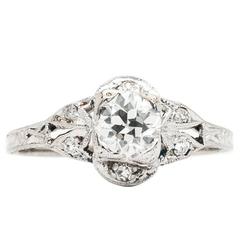 Art Deco 0.50 Carat Diamond Platinum Engagement Ring