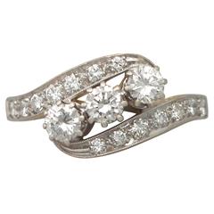 1930s 1.25 Carat Diamond & Yellow Gold Trilogy Twist Ring 5