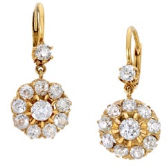 Late Victorian Diamond Cluster Earrings 2