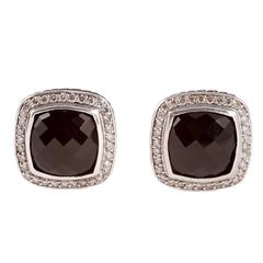 David Yurman Onyx Diamond Sterling Silver Cufflinks