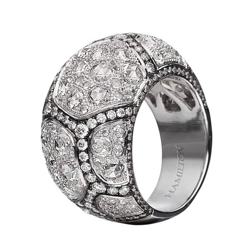 Diamond Pave Gold Dome Ring